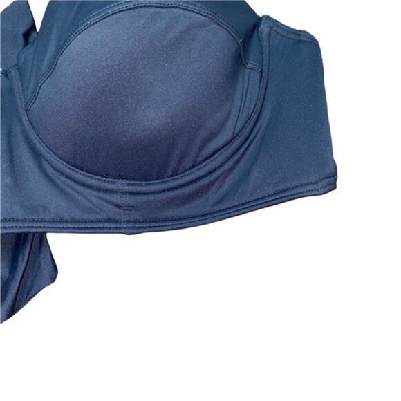 Echo Solid Black Tie Back Bikini Swim Top Women's Size Large - Picture 4 of 11